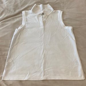 Brand New w/o tags White LLBean Collared Sleeveless Shirt